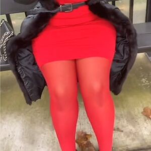 Rainbow Red Pencil Skirt